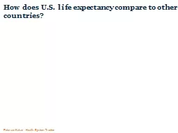 How does U.S. life expectancy compare to