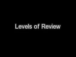Levels of Review