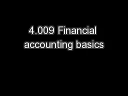 4.009 Financial accounting basics