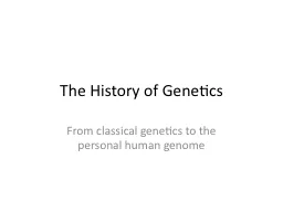 The History of Genetics