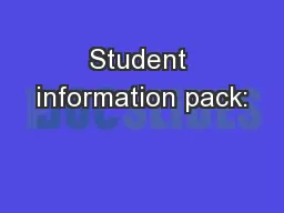 Student information pack: