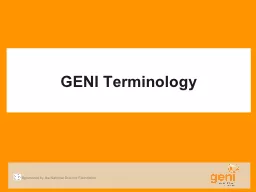 GENI Terminology