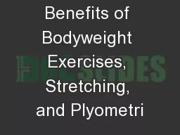 Benefits of Bodyweight Exercises, Stretching, and Plyometri