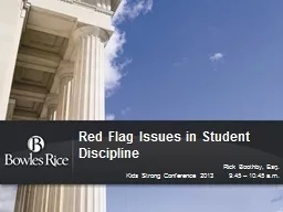 Red Flag Issues in Student Discipline