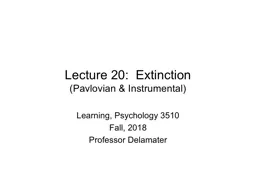Lecture 20:  Extinction