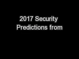 2017 Security Predictions from