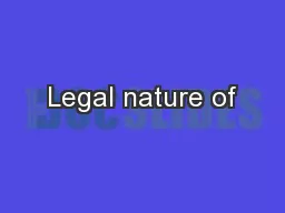Legal nature of