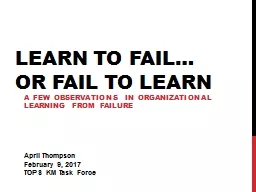 Learn to fail…