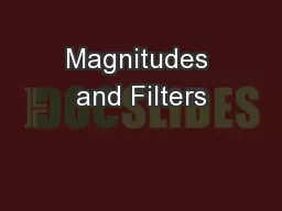 Magnitudes and Filters