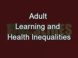 Adult Learning and Health Inequalities
