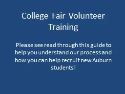College Fair Volunteer Training