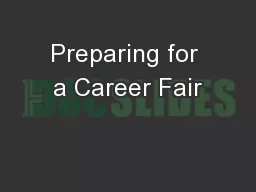 Preparing for a Career Fair