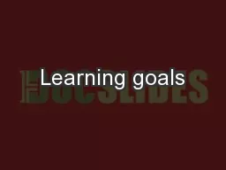 Learning goals