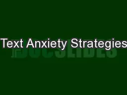 Text Anxiety Strategies