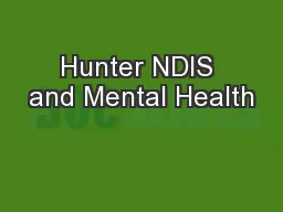 Hunter NDIS and Mental Health