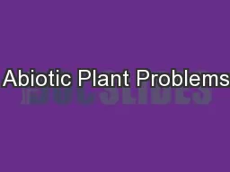 Abiotic Plant Problems