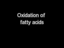 Oxidation of fatty acids