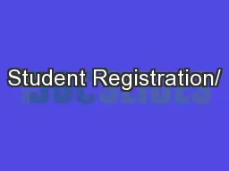 Student Registration/