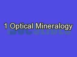 1 Optical Mineralogy