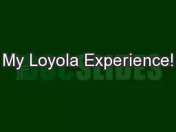 My Loyola Experience!