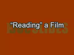 “Reading” a Film