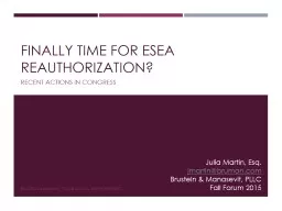 Finally Time for ESEA Reauthorization?