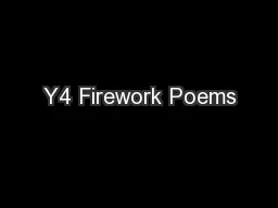 Y4 Firework Poems