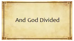 And God Divided