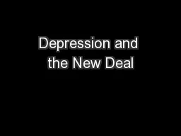 Depression and the New Deal