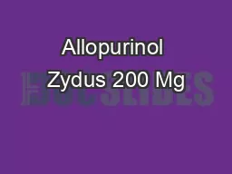 Allopurinol Zydus 200 Mg