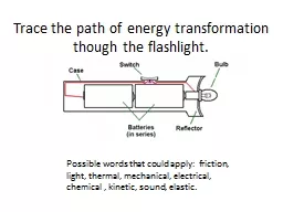 Trace the path of energy transformation though the flashlig