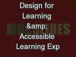 Universal Design for Learning & Accessible Learning Exp