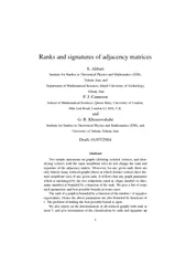 Ranks and signatures of adjacency matrices S