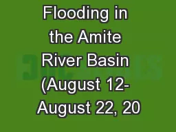 Flooding in the Amite River Basin (August 12- August 22, 20
