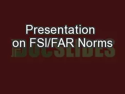 Presentation on FSI/FAR Norms