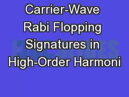 Carrier-Wave Rabi Flopping Signatures in High-Order Harmoni