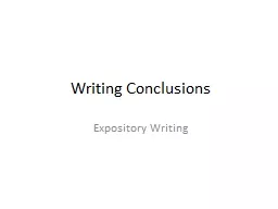Writing Conclusions