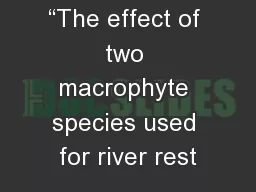“The effect of two macrophyte species used for river rest