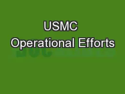 USMC Operational Efforts