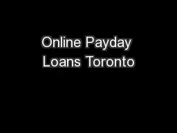 Online Payday Loans Toronto