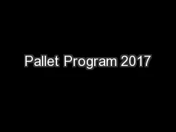 Pallet Program 2017