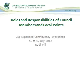 GEF Expanded Constituency Workshop