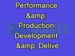 Music Performance & Production Development & Delive