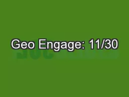 Geo Engage: 11/30