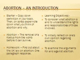 Abortion – an introduction