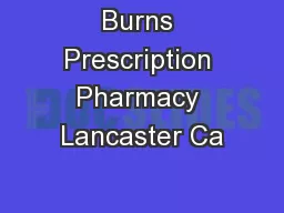 Burns Prescription Pharmacy Lancaster Ca