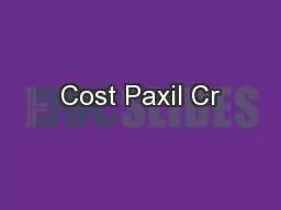 Cost Paxil Cr