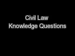 Civil Law Knowledge Questions