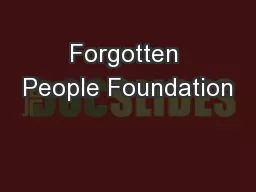 Forgotten People Foundation