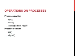 OPERATIONS ON PROCESSES
